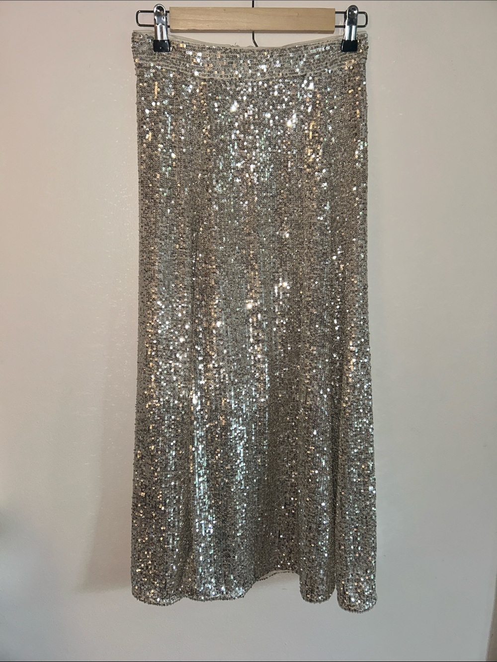 Champagne Sequin Maxi Skirt